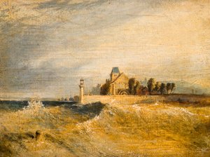 Coast Scene with Pier by Henry Dawson